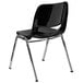 A Flash Furniture black plastic chair with chrome legs.