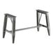 A standard height industrial slate gray trestle table base designed for 30" x 72" table tops.