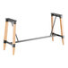 Lancaster Table & Seating Industrial bar height trestle table base with metal and wood legs.