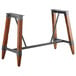 A Lancaster Table & Seating wooden and metal bar height trestle table base.