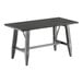 A Lancaster Table & Seating solid wood table with a slate gray finish and trestle base.