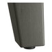 A Lancaster Table & Seating trestle base table with a slate gray finish.