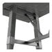 A Lancaster Table & Seating live edge bar height table with a metal trestle base with a slate grey finish.