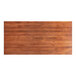 A rectangular wooden table top with a rustic mahogany finish.