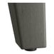 A Lancaster Table & Seating trestle base table with a slate gray finish.