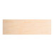 A rectangular solid wood bar height table top with a bleached oak finish and a live edge design.