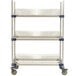 A MetroMax 4 three tier drying rack with white plastic trays on a white MetroMax shelf.