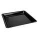 a black rectangular tray with a handle