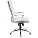 A Boss white CaressoftPlus executive chair with a chrome base and arms.