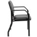 a black chair with armrests