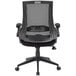 a black office chair with wheels