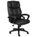 A Boss black leather executive chair with wheels.