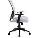 a grey office chair with armrests