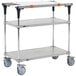 A Metro PrepMate MultiStation cart with three shelves.