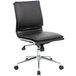 A Boss black office chair with chrome base and wheels.