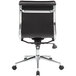 A Boss black office chair with chrome legs and black leather.