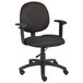 a black office chair with arms