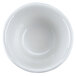 A Hall China bright white flared ramekin with a white center.