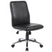 A Boss black office chair with chrome base and wheels.