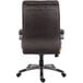 a close-up of a brown leather chair