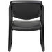 A Boss black leather side chair with metal legs.