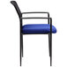 A blue Boss stackable guest chair with black metal frame.