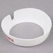 A white Tablecraft salad dressing dispenser collar with maroon lettering.