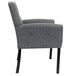 A gray Boss Taylor chair with black legs and arms.