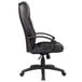 A Boss black leather office chair with arms.