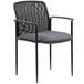 a black chair with a mesh back