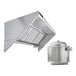 A stainless steel hood system with a vent and fan designed for concession trailers or food trucks.