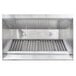 A stainless steel Halifax commercial kitchen hood over a grill.