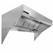 A stainless steel Halifax low ceiling sloped front commercial kitchen hood.