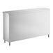A stainless steel dish cabinet with an adjustable midshelf and four legs.