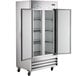 An Avantco stainless steel reach-in refrigerator with two doors.