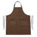 Hardmill Brown Standard Canvas Full Length Bib Apron with 2 Pockets - 34 inchL x 29 inchW