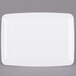 Sabert 2308 Mozaik 11 inch x 8 inch White Rectangular Polystyrene Platter / Catering Tray - 72/Case
