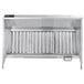 A silver metal Halifax concession trailer hood system cabinet with a handle.