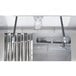 A Halifax stainless steel food truck hood system with a pipe system.