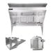 A commercial kitchen hood system package with a sloped front, makeup air unit, and exhaust fan, designed for low ceilings.