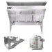 A stainless steel Halifax commercial kitchen hood system with sloped front.