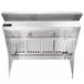 A stainless steel Halifax commercial kitchen hood with a stainless steel vent.