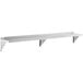 A Regency stainless steel wall shelf with metal brackets.