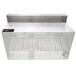A stainless steel Halifax commercial kitchen hood over a stainless steel counter.