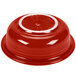 A red Fiesta serving bowl with a white rim.