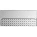 A close-up of a Regency stainless steel metal plate with holes.