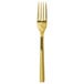 A Oneida Chef's Table Gold stainless steel dinner fork with a gold finish.