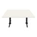 A white rectangular Art Marble Furniture table top with a black border.