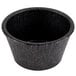 A black polyethylene ramekin with a white background.