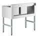 A stainless steel Regency underbar sink with two bowls and a left drainboard.